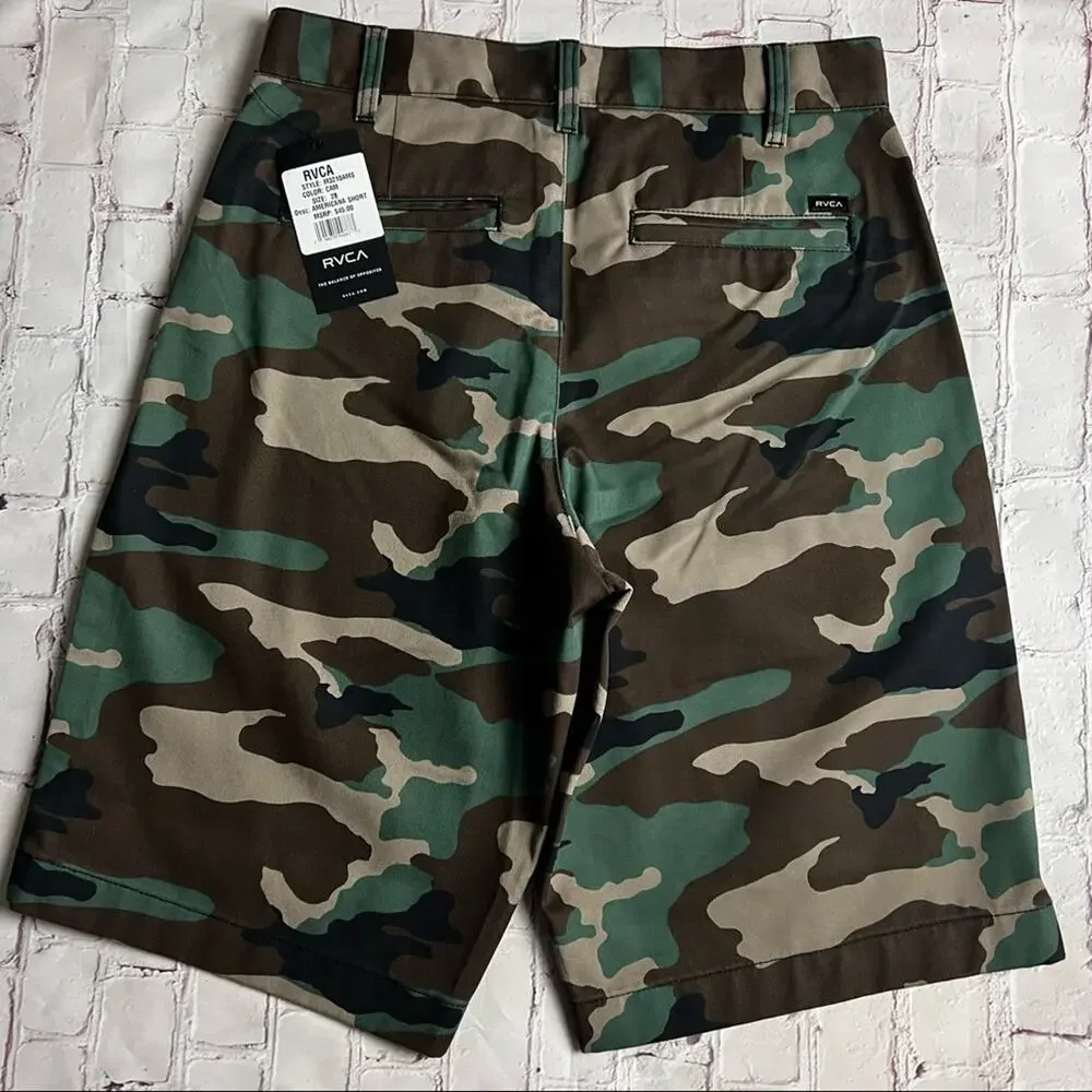 RVCA Mens Camo   Relaxed Fit Americana Walkshorts Sz 28
